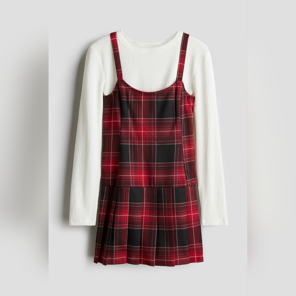 H&M Set Of Pleated Dress & Cotton Top